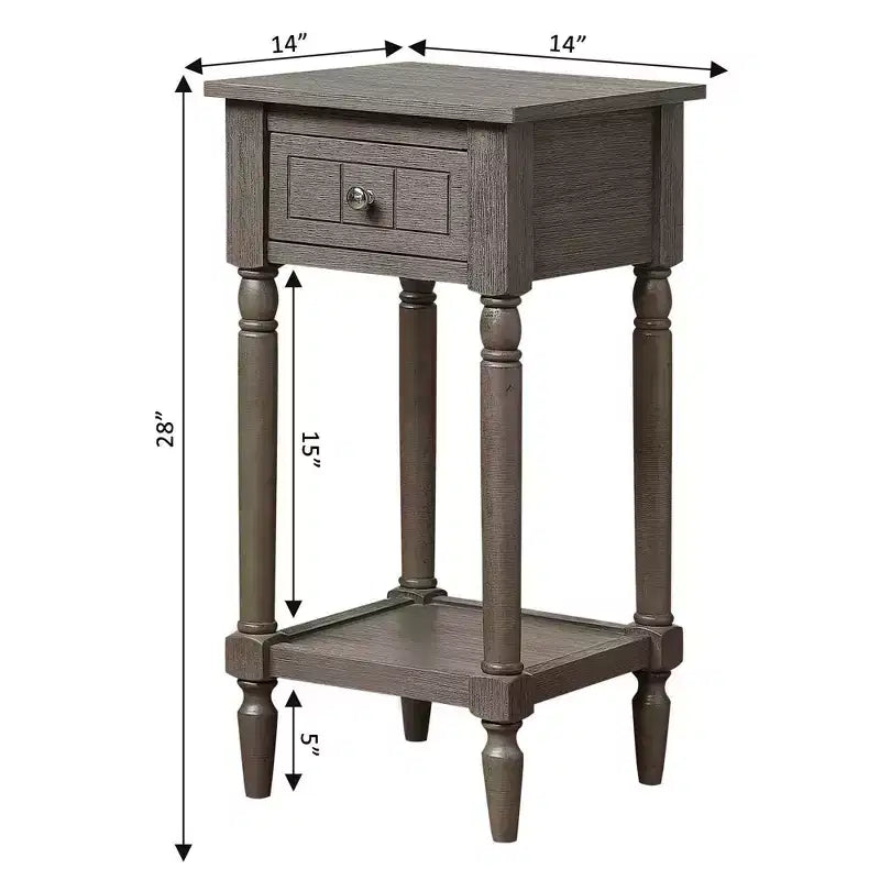 Table d'appoint Breighton Home Mia style provençal avec tiroir et étagères