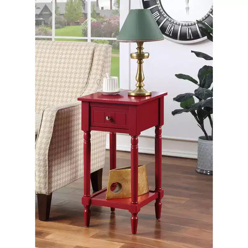 Table d'appoint Breighton Home Mia style provençal avec tiroir et étagères