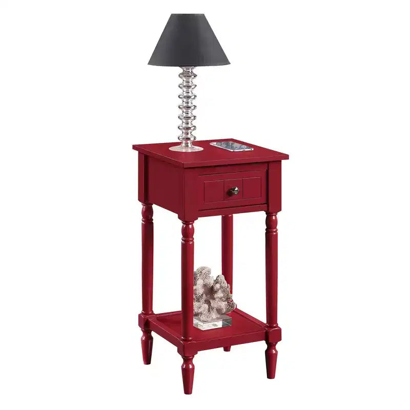 Table d'appoint Breighton Home Mia style provençal avec tiroir et étagères