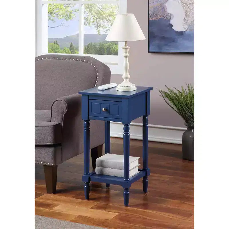 Table d'appoint Breighton Home Mia style provençal avec tiroir et étagères