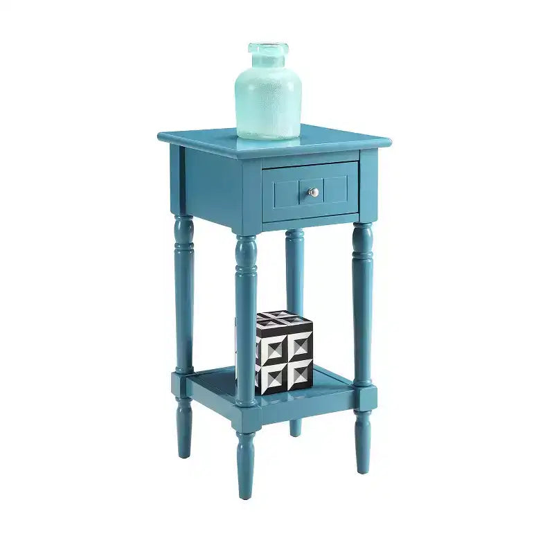 Table d'appoint Breighton Home Mia style provençal avec tiroir et étagères