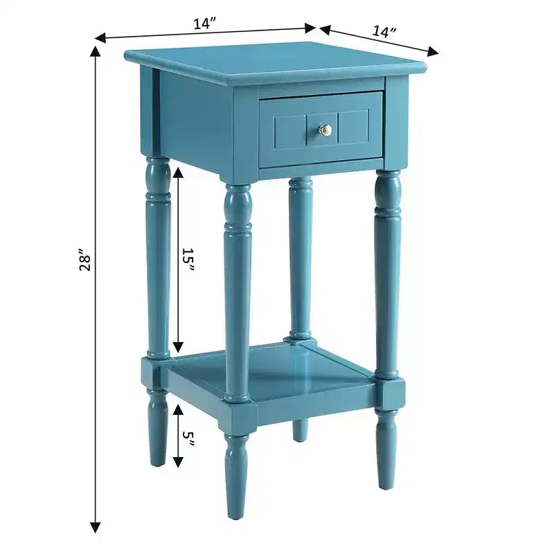 Table d'appoint Breighton Home Mia style provençal avec tiroir et étagères