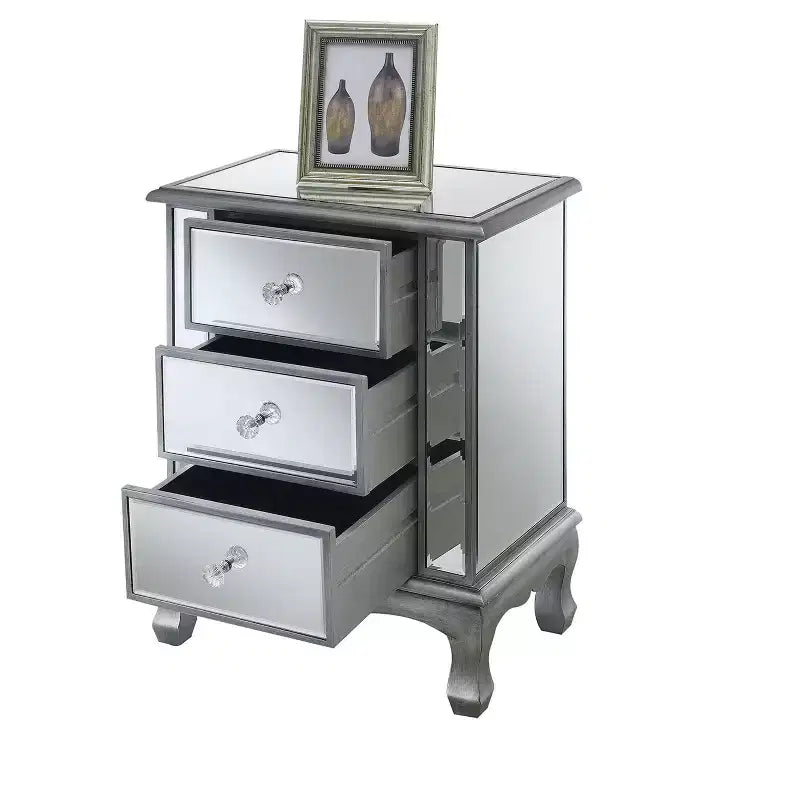 Table d'appoint à 3 tiroirs miroir Gold Coast Vineyard - Breighton Home