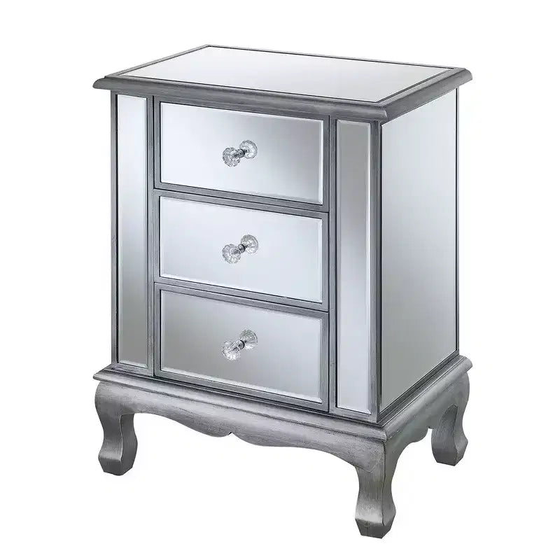 Table d'appoint à 3 tiroirs miroir Gold Coast Vineyard - Breighton Home