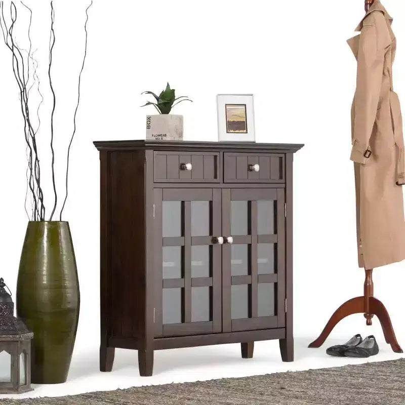Meuble de rangement d'entrée en bois massif