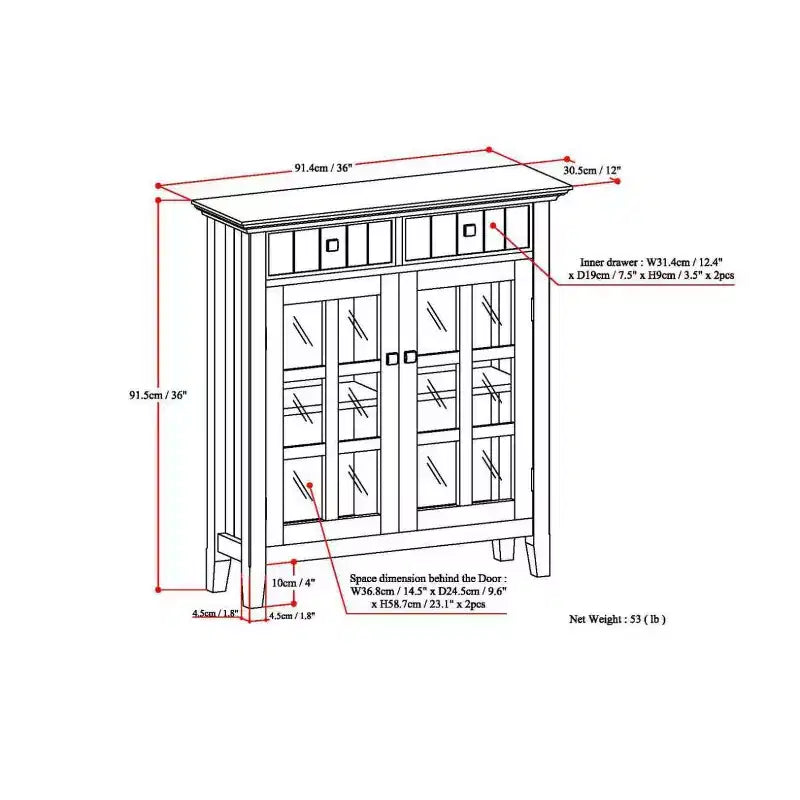 Meuble de rangement d'entrée en bois massif