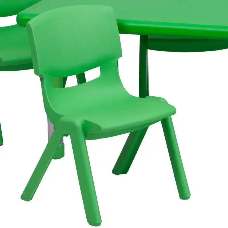 Flash Furniture 24W x 48L Rectangular Plastic Height Adjustable Activity Table Set with 4 Chairs