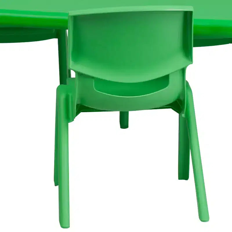 Flash Furniture 24W x 48L Rectangular Plastic Height Adjustable Activity Table Set with 4 Chairs