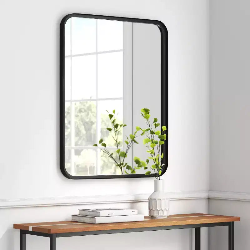 24 x 30 Rectangular Decorative Wall Mirror with Rounded Corners - Threshold